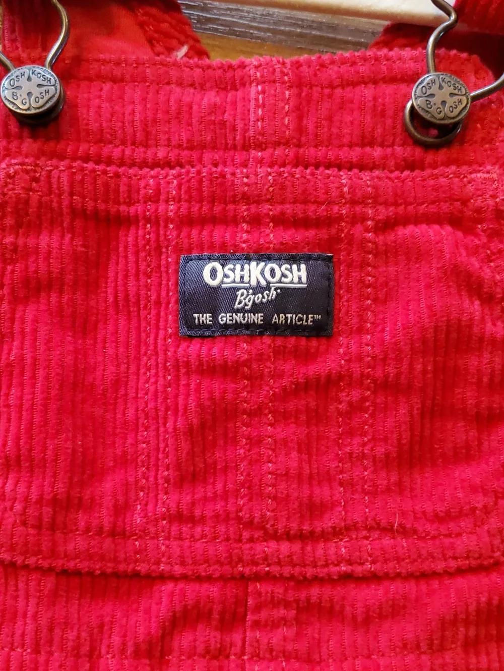 OshKosh B'gosh Bright Red Corduroy Kids Overalls